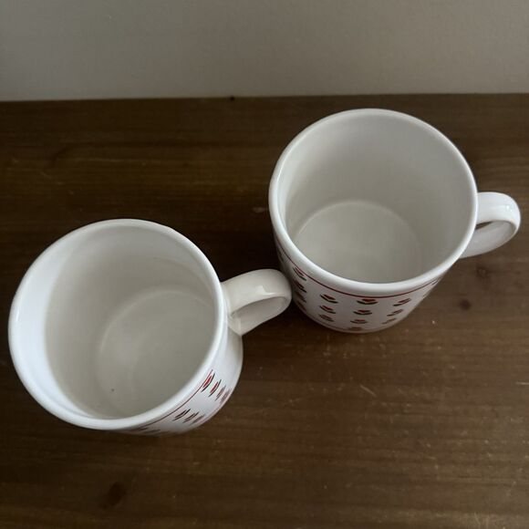 Set Of  2 Vintage Ceramic Coffee Mugs Red Heart Tulip Grindley England - Picture 3 of 6